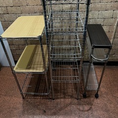 小型収納ラック3点セット スチールラック メタルラックの画像