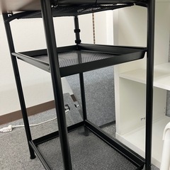 IKEA イケア LAGKAPTEN ラグカプテン / SPÄND スペンド デスク, ホワイトステインオーク調/ブラック(左右棚)ダークグレー(中央の脚), 200x60 cm 1台の画像