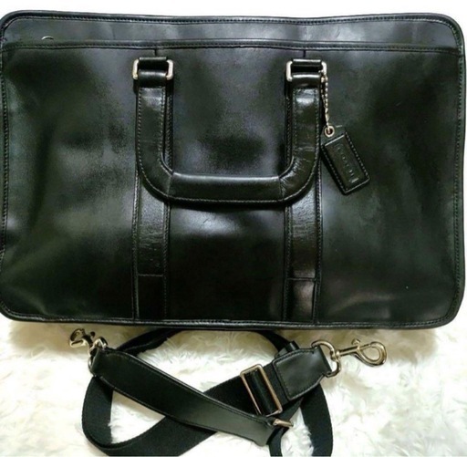 coach ビジネスバッグ ブラック 2way オールレザー ショルダー ハンド