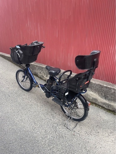 【京都発】京の楽チャリ　電動アシスト自転車　パナソニック　20インチ ギュット　2人同時乗せタイプ　青色