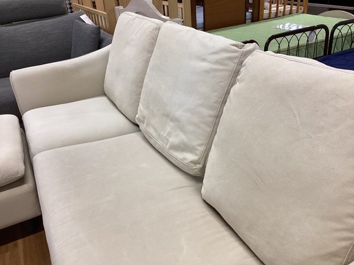 三人掛けソファ オットマン付き【町田市再生家具】　253662