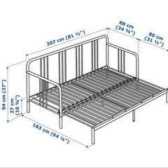 【無料】IKEA ソファベッド FYRESDAL ベッドフレームのみ／傷なしの画像