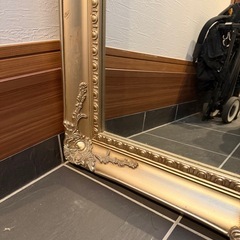 全身鏡 アンティーク調ミラー 180×90cmの画像
