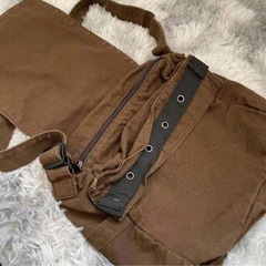 [新品未使用] SHIEN  パッチワーク風メッセンジャーバッグ ／ブラウンの画像