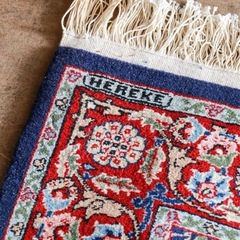 《商談中》ヘレケ HEREKE 104×75トルコ絨毯 SUMER HALI 手織り絨毯 ウール 羊毛 コットン ヴィンテージ アンティーク ラグ 玄関マット 敷物 伝統工芸 インテリア 骨董 高級 高級絨毯 シュメル工房 sumer hali herekeの画像