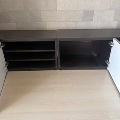 IKEA ベストー　テレビボード　　テレビ台　黒　2個セットの画像