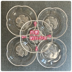 ※フリマ開催中※ガラス器『果物模様』5枚セットの画像