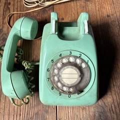 電話機　緑の画像