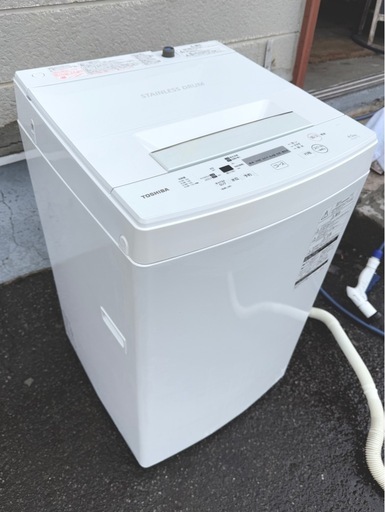 札幌市内配送可 19年製 東芝 TOSHIBA 4.5kg 全自動洗濯機 AW-45M7-W ピュアホワイト
