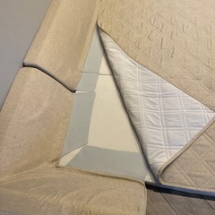 RASIK フロアソファー セット (極厚ラグ185×185cm厚み50mm+U字クッション) ベージュ 洗える カバー 滑り止め 25D 高反発ウレタン マット Nolphi ノルフィの画像