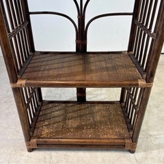 アーチ型 ラタンラック　飾り棚 4段 昭和レトロ ラタン 籐棚の画像