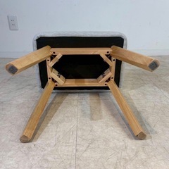 【2脚セット】　木製スツール グレー 布張りの画像