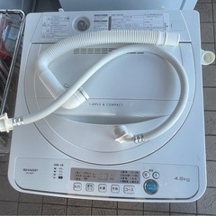 SHARP 4.5kg簡易乾燥付洗濯機 ES-G4E7 2020年製 中古の画像
