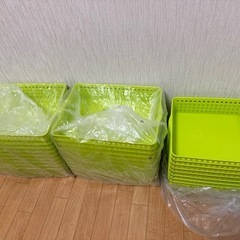 イノマタ化学　ストックバスケットA4 28個　グリーンの画像