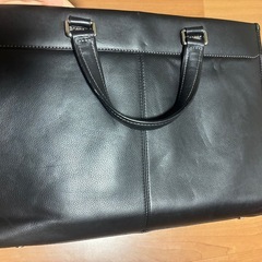 リクルートバッグ 就活 ビジネスバッグ 黒 ブラック 牛革 本革の画像