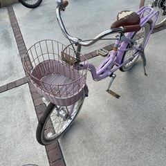 (取引中)20インチ　自転車　パープルの画像