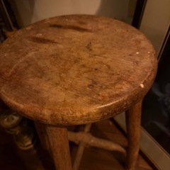 アンティーク木製スツール 丸椅子 の画像