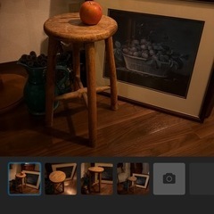 アンティーク木製スツール 丸椅子 の画像