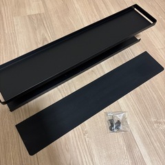 山崎実業 テレビ裏 収納ラック スマート ブラックの画像