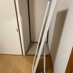 全身鏡 ホワイト 木製フレーム 姿見ミラーの画像