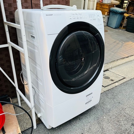 配送可 23年製 シャープ SHARP ドラム式洗濯乾燥機 ES-S7H 右開き　洗濯7kg 乾燥3.5kg　ホワイト系 ドラム洗濯機　ドラム式洗濯機　ドラム　洗濯機　乾燥機　洗濯乾燥機　ヒーター乾燥　プラズマクラスター　（検索　コンパクト　マンションサイズ　ES-S7 ES-S7C ES-S7E ES-S7K ES-S7J es-s7 es-s7c es-s7e es-s7k es-s7j　おすすめ　オススメ　一人暮らし　1人暮らし　二人暮らし　2人暮