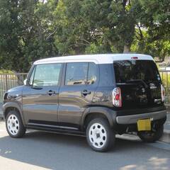 車検Ｒ９年３月３０日　ハスラー　軽ＳＵＶ　超低燃費　自動ブレーキ　ツートンカラー　アウトドア　地デジTVの画像