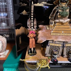 五月人形 武士の鎧 鎧兜　人形端午の節句　男の子初節句　鎧兜フルセット鶴と亀付きの画像