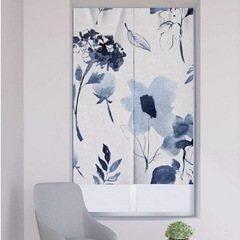 間仕切り のれん 仕切り 目隠し フラワー ブルー 新品 未使用の画像