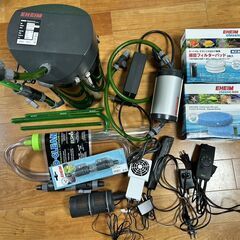 美品☆大型水槽セット GEX 90×45×45｜総額7万円相当｜Eheimポンプ・LEDライト・カスタム水槽台・バックスクリーンなどの画像