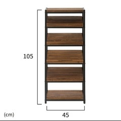 シューズラック 5段 木製 無垢材 アイアン 12足 ブラウン タバス TABAS 下駄箱 ラック 玄関収納 収納棚 オープンラック アイアンフレーム おしゃれ 靴収納 靴入れ 収納家具 靴箱 棚板 可動 斜め 西海岸インテリア サーフスタイル カリフォルニアスタイル 幅45cmの画像
