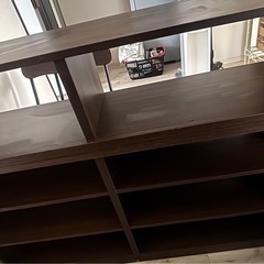 カウンターテーブル＆折りたたみ椅子二脚 3点セットの画像