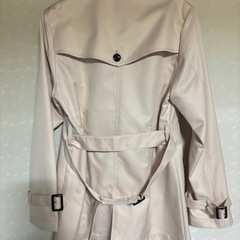ピンクベージュの春コート 　L   ベルト付き　ハーフ丈の画像