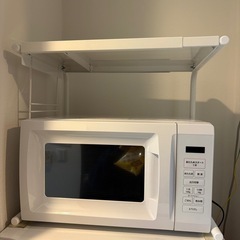 電子レンジラック レンジ上ラック キッチン収納 ホワイトの画像