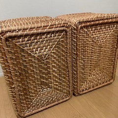 無印良品　重なるラタン　大サイズ　2つの画像