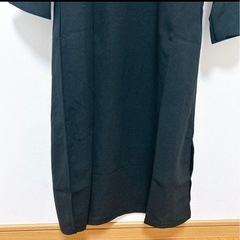 バルーンスリーブ Vネック ロングワンピース Mの画像