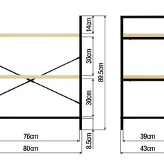 【penny様専用】アイアンシェルフ 3段 幅80cm オープンラック 収納棚の画像