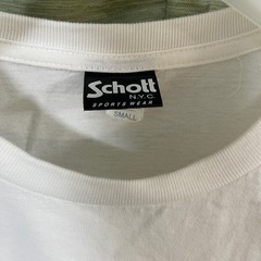 Schott N.Y.C Tシャツ メンズS ホワイト バイクプリントの画像
