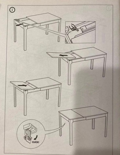 IKEA EKEDALEN エーケダーレン 伸長式テーブル オーク　お引取りのみ