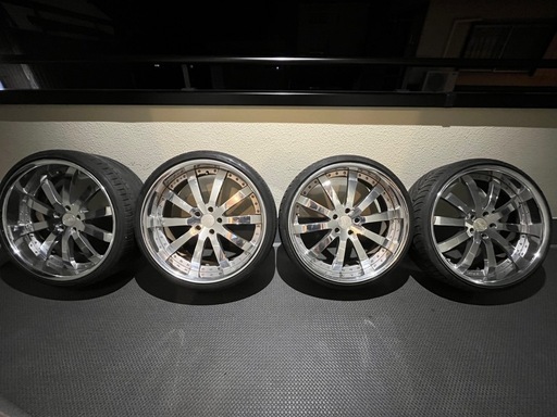 【超格安】22インチ WORK Equip エクイップ pcd120 9J 10J NITTO 235/30ZR22 ファルケン255/30ZR22 クロームメッキ LS460 LS600 LS500