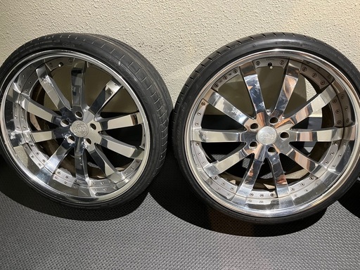 【超格安】22インチ WORK Equip エクイップ pcd120 9J 10J NITTO 235/30ZR22 ファルケン255/30ZR22 クロームメッキ LS460 LS600 LS500 WORK 鍛造 軽量 EQUIP エクイップ E10 9.5/10.5J-22 PCD120 5穴 +28/+