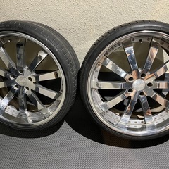 【超格安】22インチ WORK Equip エクイップ pcd120 9J 10J NITTO 235/30ZR22 ファルケン255/30ZR22 クロームメッキ LS460 LS600 LS500の画像