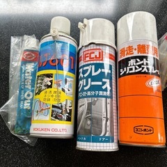 防水スプレー、潤滑スプレー、保革クリーム、パンク防止剤の画像