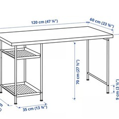 IKEA LAGKAPTEN / SPÄND デスク ＆ 3段ワゴン付きの画像