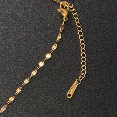 N65 《新品・ステンレス》クロスネックレス/カラージルコニア/十字架 調節可能_ゴールドの画像