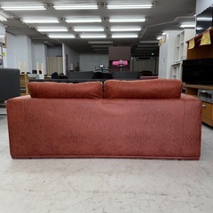 【超美品‼️】オシャレ♪ 北欧アンティーク調 160cm幅2人掛けソファ ローソファ ラヴソファ ファブリックレザー調生地♪の画像