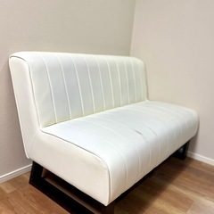【 ダイニングソファ 2人掛け♡　ホワイト系 】の画像