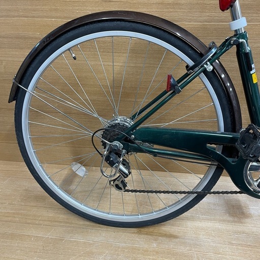 【e3 自転車】27インチ Vincent シティサイクル 緑色