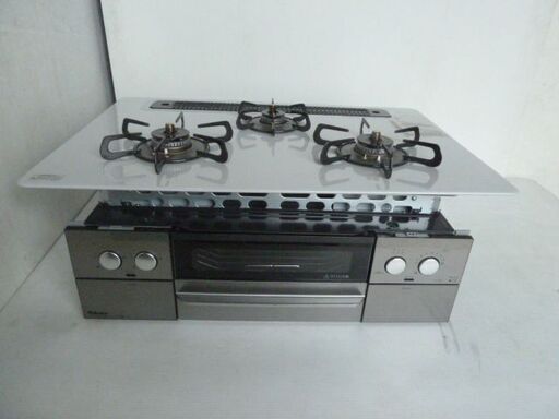 【中古】パロマ ビルトイン ガスコンロ 3口 LPガス PD-809WS-75CV 2022年製 ウィズナ ハイパーガラスコート 水無