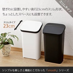 リス ゴミ箱 プッシュ ダストボックス ゆっくり開くフタ ウッド 19L smooth 20の画像