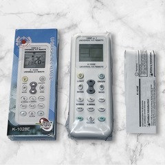 【新品】エアコン リモコン K-1028E 自動設定付 説明書 1000機種以上対応 パナソニック シャープ 日立の画像